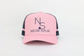 Neon Spur Logo Pink & Navy Stripe Trucker Hat