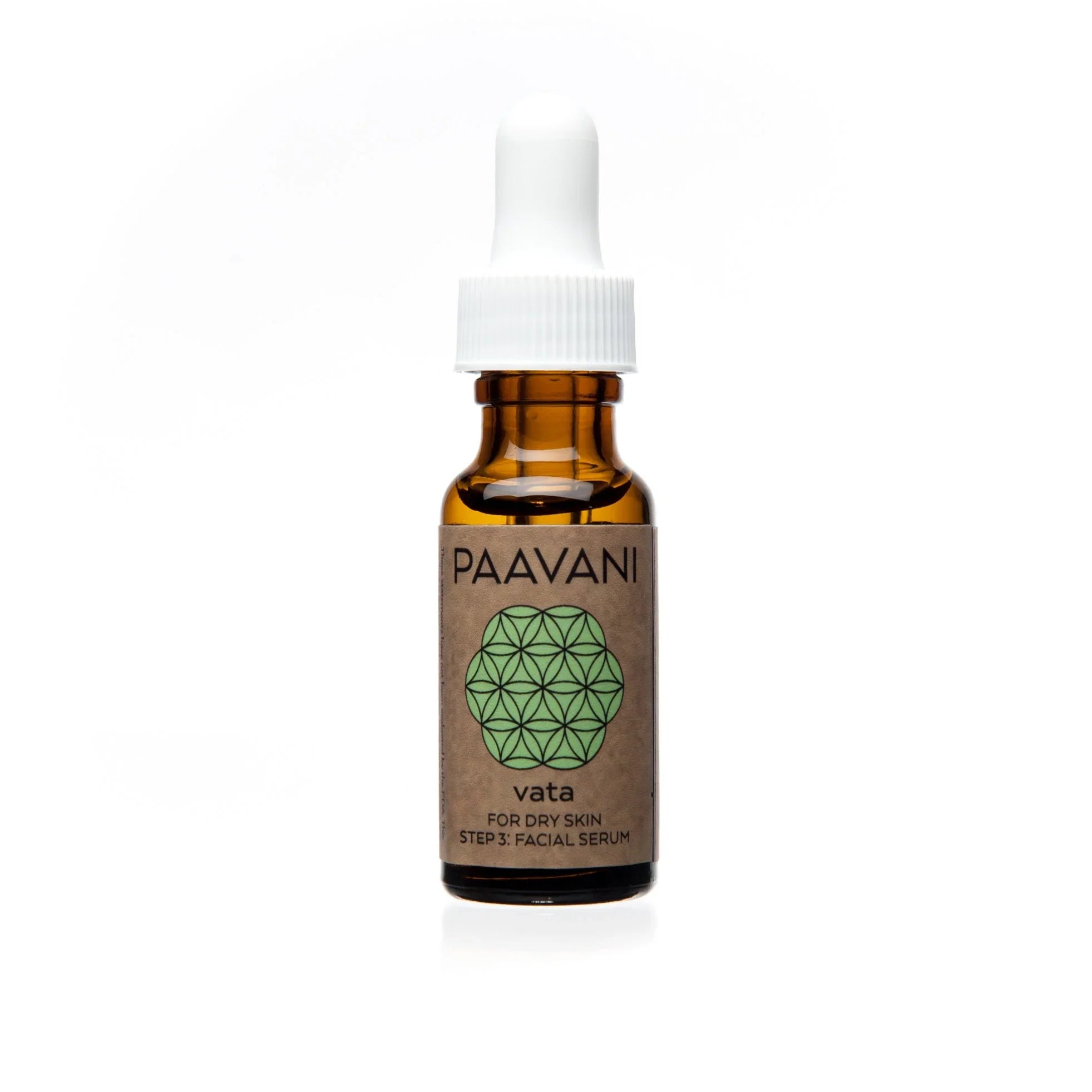 Paavani Vata facial serum for dry skin in amber dropper bottle, Qu!rk Boutique skincare