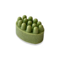 Green exfoliating massage soap bar with raised rounded nubs for skin revitalizing