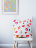 Throw Pillow: Rose Petals on Ecru