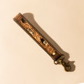 Myra Wildvine Pony Western Handtooled Key Fob in dark brown with hairon detail