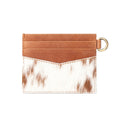 Myra Cowtown Card Holder for Women in brown with hair-on detail