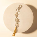 Myra Rangefeather Fringe Keychain in Saddle Tan