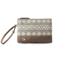 Myra Sundust Vintage Wristlet for Women in ivory with leather detail