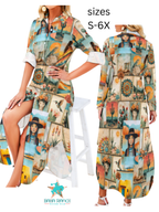 Colores de Mexico Pictures of the Southwest Button-Up Long Sleeve Shirt Dress Duster - Qu!rk Boutique