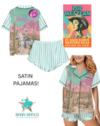Baha Ranch Retro Pop Western Howdy Desert Cowgirl Satin Pajamas - Qu!rk Boutique