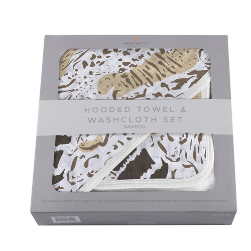 Animal Print Bamboo Hooded Towel and Washcloth Set - Qu!rk Boutique