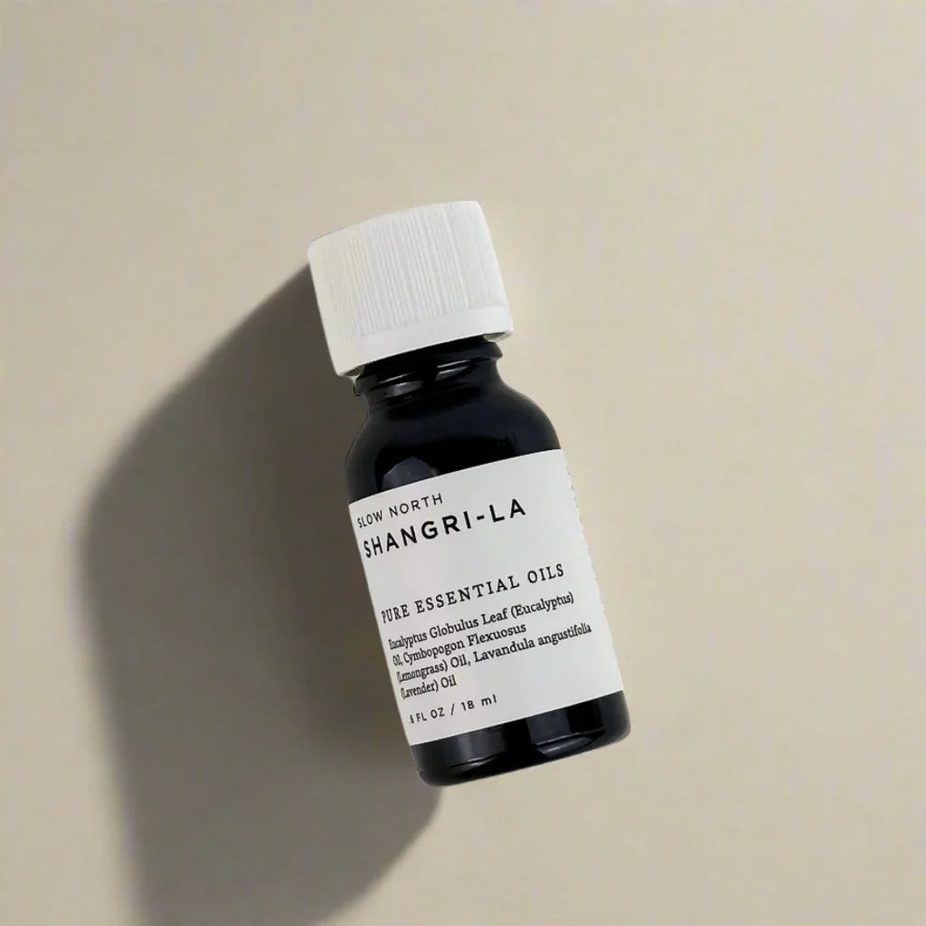 Shangri-La pure essential oils bottle from Qu!rk Boutique on neutral background