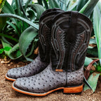 Soto Boots Mens Out of the Wild Black Ostrich Print Boots H50031 - Qu!rk Boutique