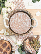Bread Warmer & Basket Gift Set with Tea Towel - Plant Round - Qu!rk Boutique