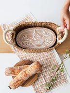 Monogrammed Bread Warmer & Basket - Bird Oval - Qu!rk Boutique