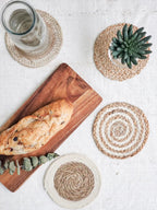 Natural Coaster Trivet Gift Set with Green pouch - Qu!rk Boutique