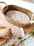 Monogrammed Bread Warmer & Basket - Bird Oval - Qu!rk Boutique