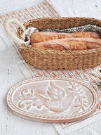 Monogrammed Bread Warmer & Basket - Bird Oval - Qu!rk Boutique