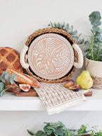 Bread Warmer & Basket Gift Set with Tea Towel - Plant Round - Qu!rk Boutique