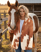Baha Ranch Cowhide Print blazer - Qu!rk Boutique