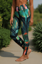 Shibor Floral Print High Waist Leggings - Qu!rk Boutique