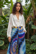 Shibori Cosmic Galaxy Pleated Twill Trouser Pants - Qu!rk Boutique