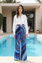 Shibori Cosmic Galaxy Pleated Twill Trouser Pants - Qu!rk Boutique