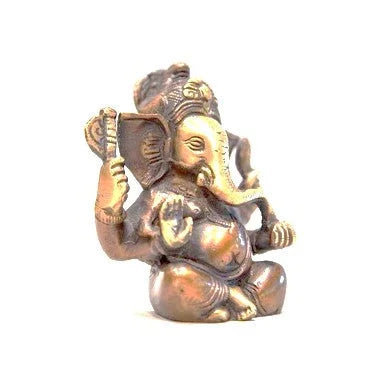 Bronze sitting Ganesha statue for home decor, sacred spaces, or yoga studio gifts
