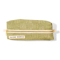 Green patterned Slow North travel pouch with zipper, eco-friendly gift at Qu!rk Boutique