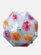 💚 Umbrella- Small- Auto-Open- Cactus Flowers on Grey - Qu!rk Boutique