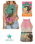 Baha Ranch Cowgirl on the Moon Retro Pop Western Tank Top - Qu!rk Boutique