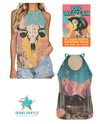 Baha Ranch Bull Skull Retro Pop Western Tank Top - Qu!rk Boutique