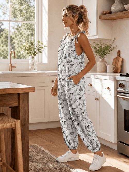 Baha Ranch Ranch Life Overalls Jumpsuit White - Qu!rk Boutique