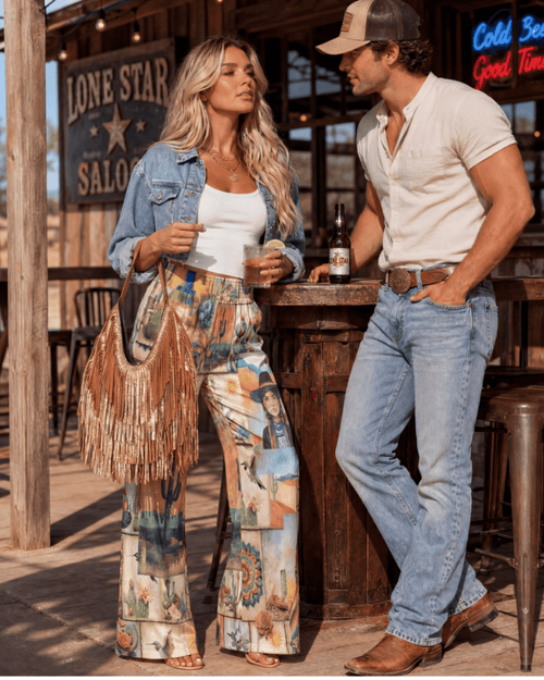 Baha Ranch Pictures of the Southwest High Waisted Wide Leg Pants - Qu!rk Boutique