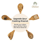 Olive Wood Kitchen Servers Set -5 pcs - Qu!rk Boutique