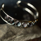 Moon Phase Silver Cuff Bracelet - Qu!rk Boutique