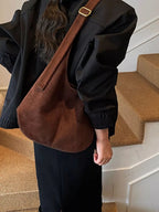 Suede Hobo Shoulder Bag - Qu!rk Boutique
