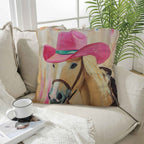 Pink Cowgirl Horse Pillow Case - Qu!rk Boutique