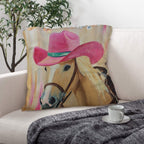 Pink Cowgirl Horse Pillow Case - Qu!rk Boutique