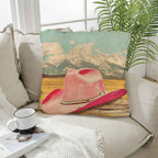 Baha Ranch Retro Pop Western Pink Hat Pillow Case Made America - Qu!rk Boutique