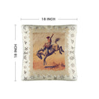 Baha Ranch Vintage Rodeo Stamp Throw Pillow Made in America - Qu!rk Boutique
