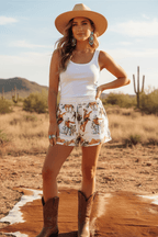 Wild West Rodeo Print Drawstring Shorts - Qu!rk Boutique