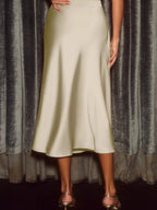 Satin Midi Skirt - Qu!rk Boutique