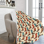 Got My Boots Western Micro Fleece Throw Blanket 60" x 80" Made in America - Qu!rk Boutique