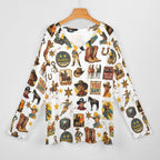 Baha Ranch Long Sleeve Vintage Cowboy Collage Top - Qu!rk Boutique
