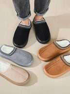 💙 Faux Fur Suede Platform Slippers - Qu!rk Boutique