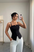 Button-Front Cami Top - Qu!rk Boutique