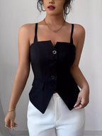 Button-Front Cami Top - Qu!rk Boutique