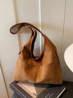 Minimalist Suede Shoulder Bag - Qu!rk Boutique