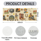 Baha Ranch Vintage Cowboy Collage Rug Runner Indoor 60" x 22" Made in America - Qu!rk Boutique