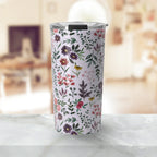 Bright Watercolor Flower - Purple - Travel Mug - Qu!rk Boutique