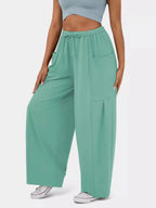 High-Waisted Drawstring Wide-Leg Pants - Qu!rk Boutique