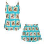 Baha Ranch Stamped Rodeo Cowboy Tank Shorts Lounge Pajama Set Made in America - Qu!rk Boutique