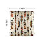 Aztec Feathers Pillow Case Made in America - Qu!rk Boutique